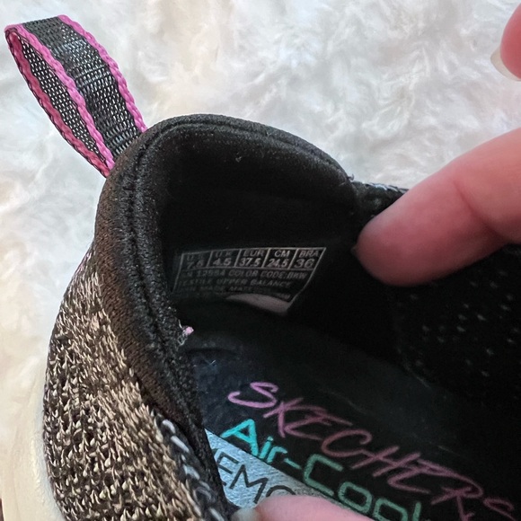 Skechers Black and Pink Air-Cooled Slip-Ons - Picture 4 of 4